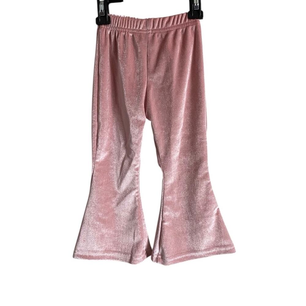 Girls Pink Velvet Bell Bottoms- Fits 2t NWOT Western Cowgirl Country